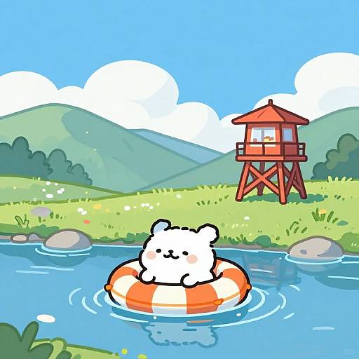 Kawaii Alpine Animals in Summer
