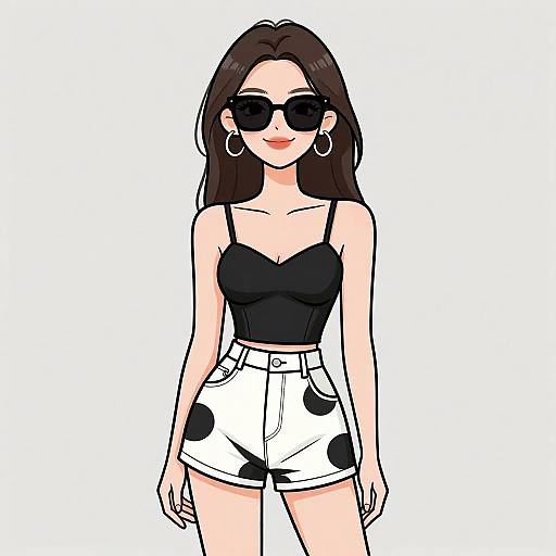 Chic Woman in Stylish Summer Outfit