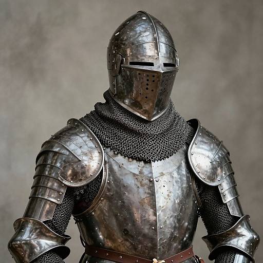 Detailed Close-Up of Medieval Knight Armor