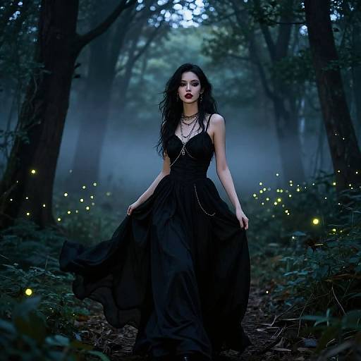Goth Latina in Enchanted Twilight Forest