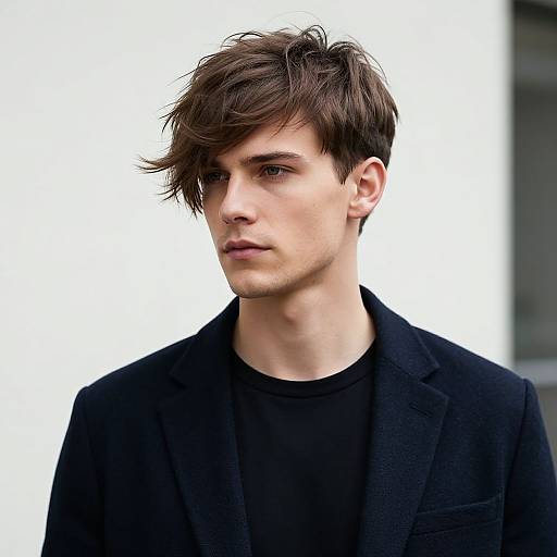 Modern European Short Curtain Haircut Portrait