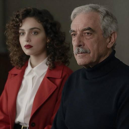 Portrait of Older Man and Young Woman Sitting Together