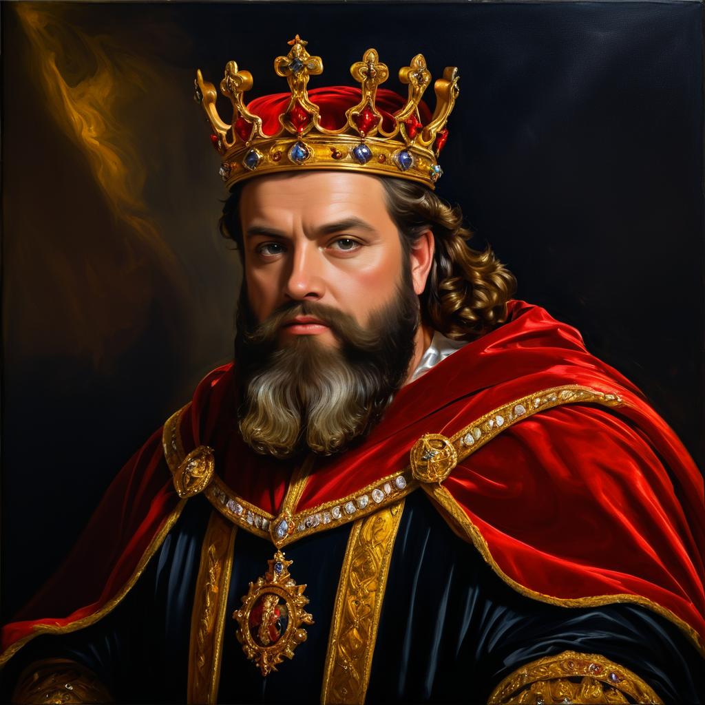 Majestic King Portrait in Rubens Style