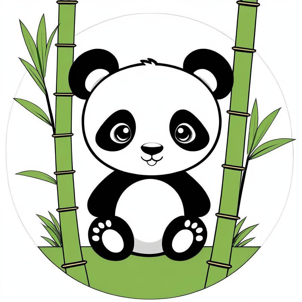 Whimsical Panda Coloring Page Design