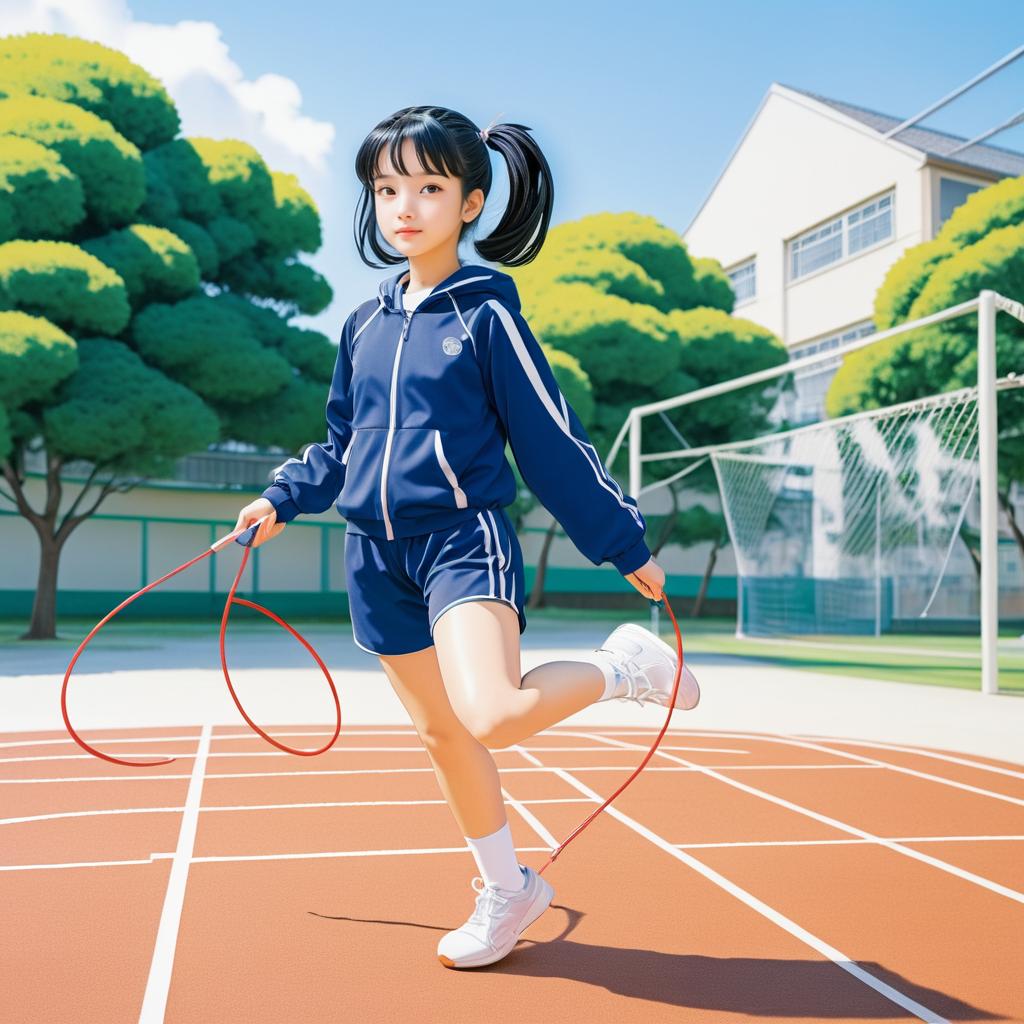 Manga Style Middle School Girl Playground