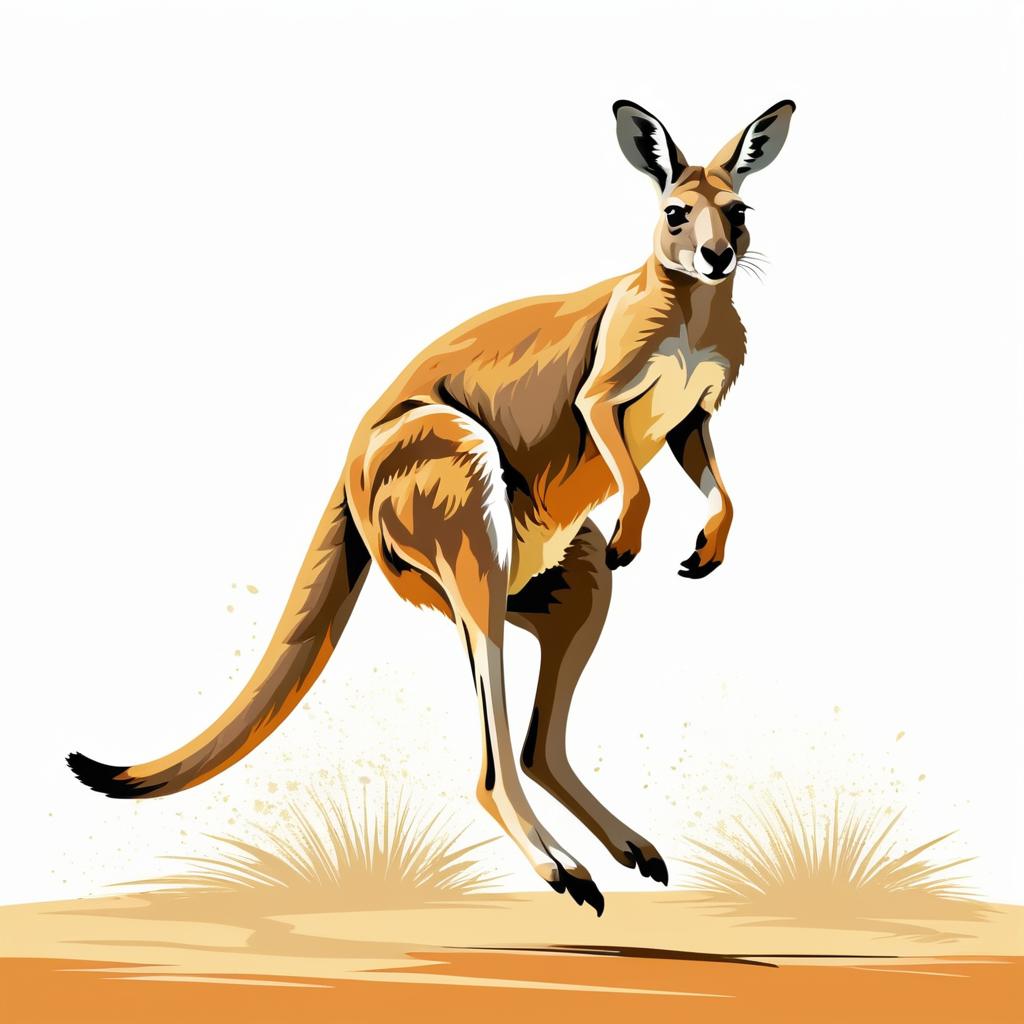 Agile Kangaroo in Rustic Outback Style