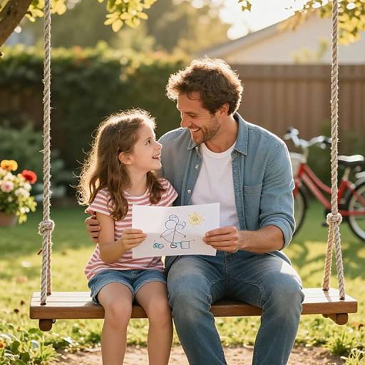 Heartwarming Father-Daughter Backyard Moment
