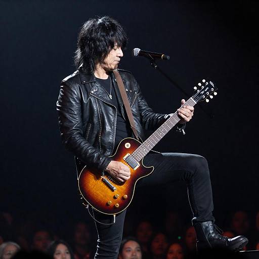 Male Rock Guitarist Performing on Stage