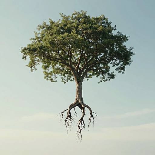 Ethereal Tree Between Earth and Sky