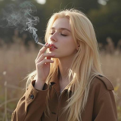 Serene Smoking Beauty in Nature