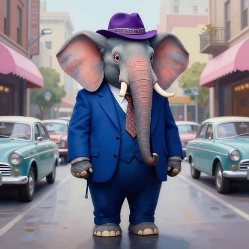 Pop Surrealist Elephant in Urban Setting