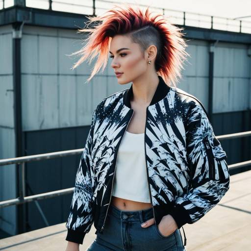 Fashion Model with Spiky Mullet Hairstyle Fashion Model with Spiky Mullet Hairstyle