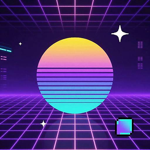 Futuristic 80s Synthwave Logo Maker