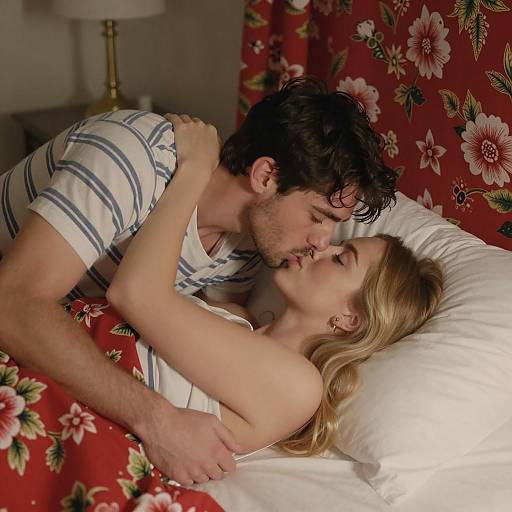 Couple Sharing Tender Moment in Bed