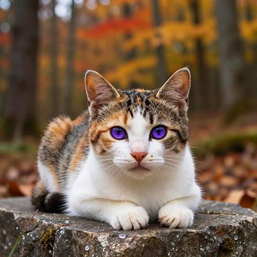 Charming Calico Kitten in Autumn