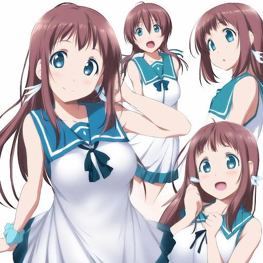 Illustration of Mukaido manaka, nagi no asukara in the style of Nori tamago