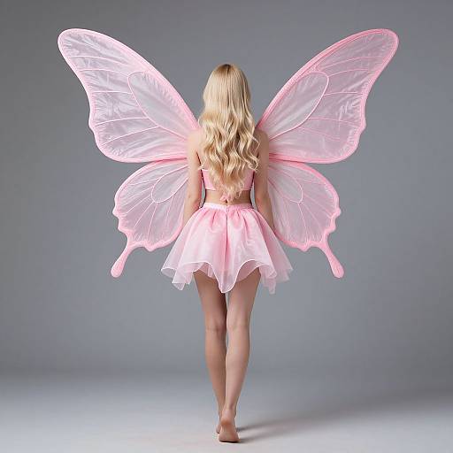 Realistic Pink Fairy Wings Costume