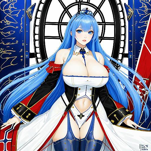 Illustration of Alsace (azur lane), azur lane in the style of Han (jackpot)