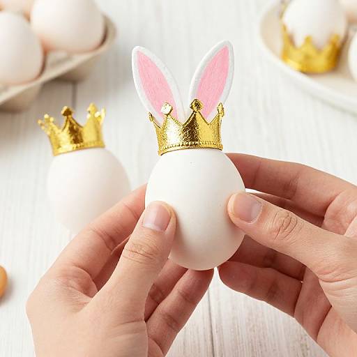 Bunny Easter Eggs with Tiny Crowns