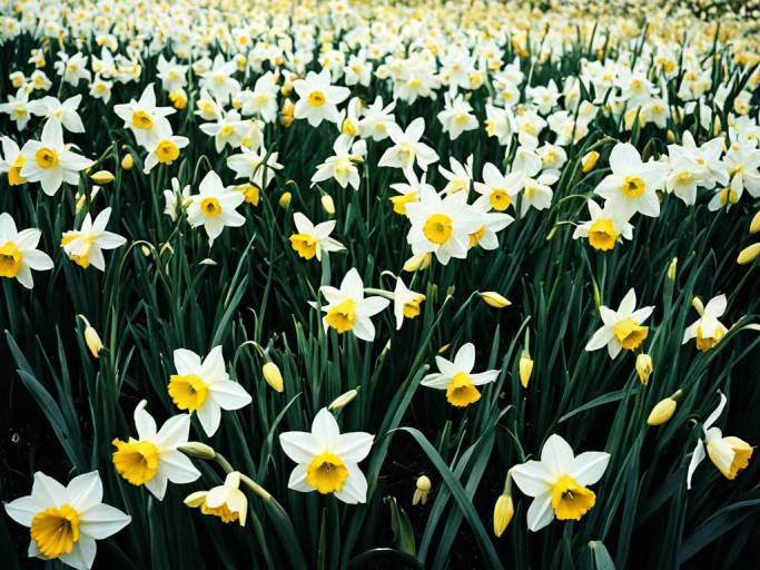 Field of Blooming Daffodils