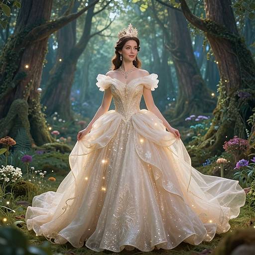 Elegant Princess in Enchanted Forest
