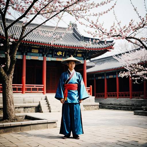 Elegant Chinese Costume Under Cherry Blossoms