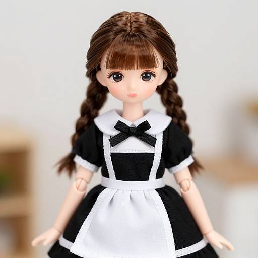 Braided Female Doll in Classic Dress