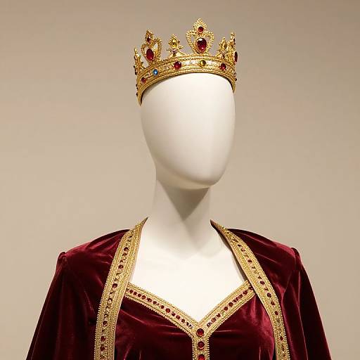 Regal Mannequin in Burgundy and Gold