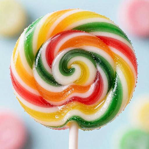 Photorealistic Rainbow Lollipop Macro
