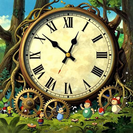 Surreal Dreamscape: Time Meets Nature