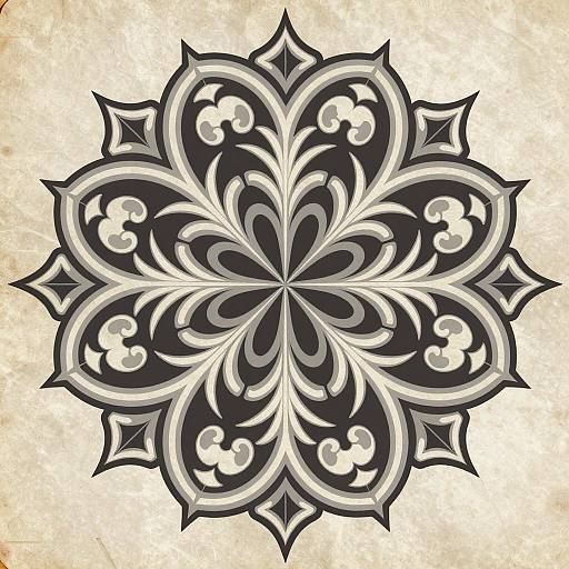 Intricate Gothic Scrollwork Mandala Design