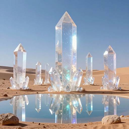 Ethereal Crystal Towers in Desert