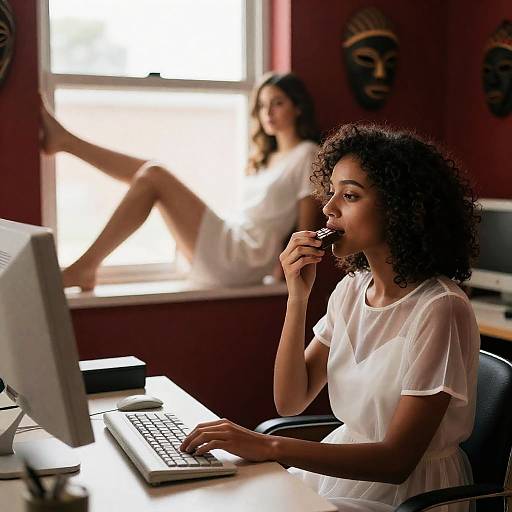 Intimate Room Scene of Two Women