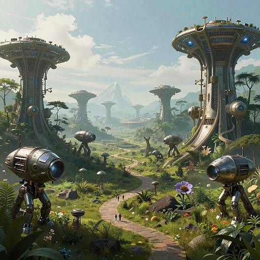 Fantasy AI-Organic Sci-Fi Landscape