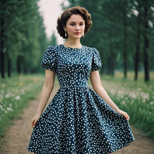 Vintage Singer in Floral Midi Dress