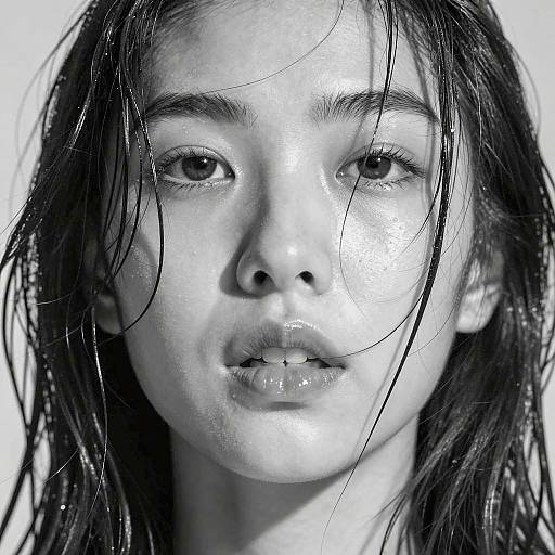 Intense Close-Up of Asian Woman's Portrait