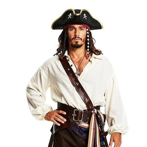 Confident Pirate in Detailed Costume
