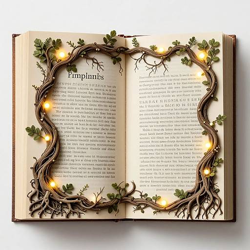 Illustrated open book with 