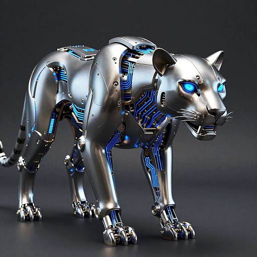 Titanium Alloy Mecha Panther Portrait