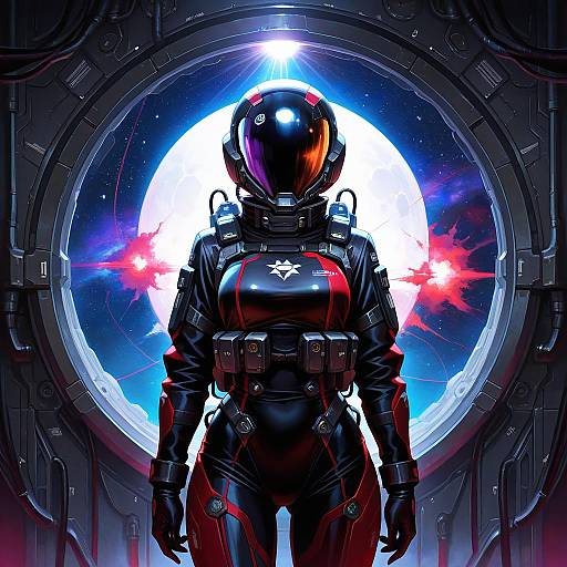 Stunning Sci-Fi Watercolor Space Scene