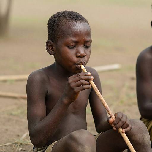 Portrait of a Young African Boy Outdoors
