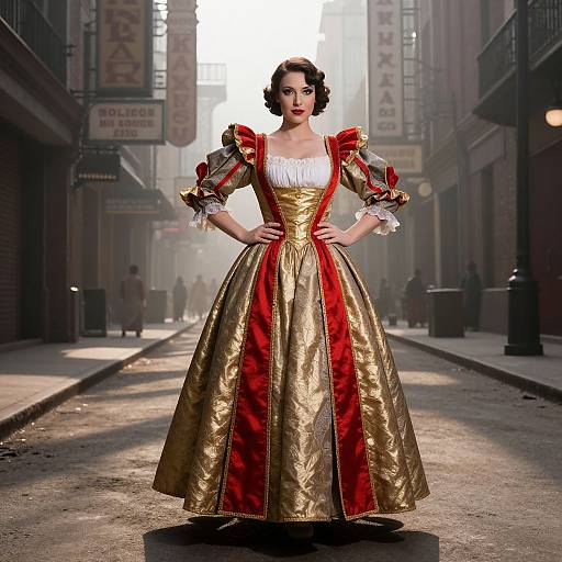 Dramatic 1920s Woman in Theatrical Costume