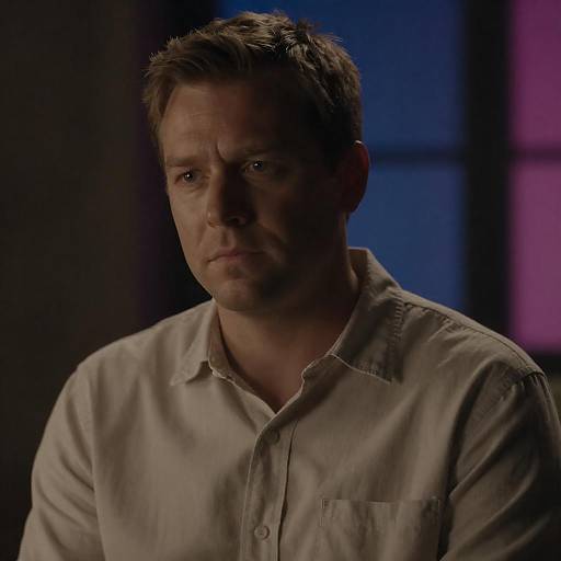 Serious Man Portrait in Dim Lighting