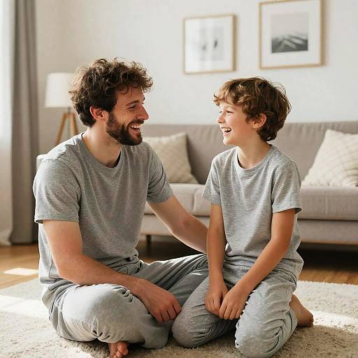 Dad and Son Bonding Moment