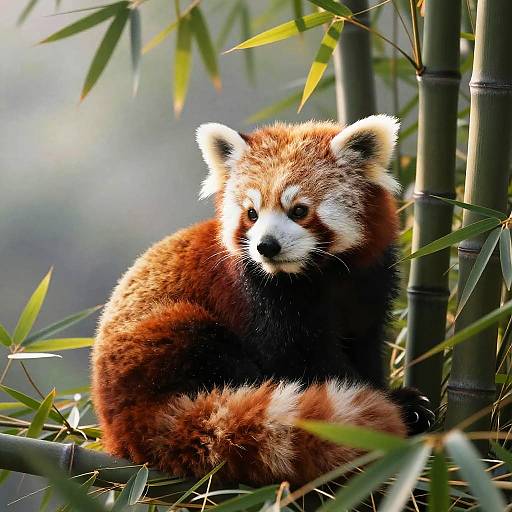 Red Panda in Bamboo Grove
