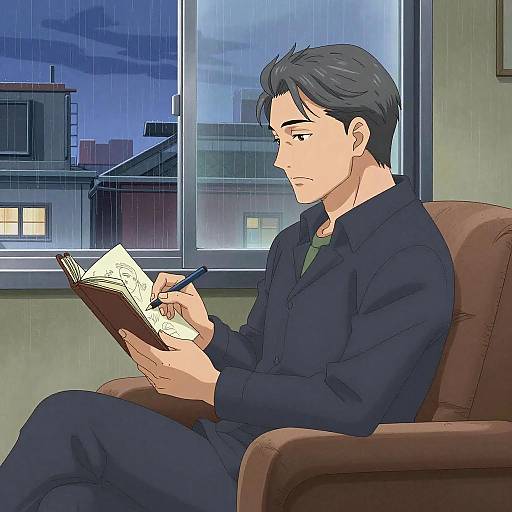 Shōnen Manga Middle-Aged Man Reading