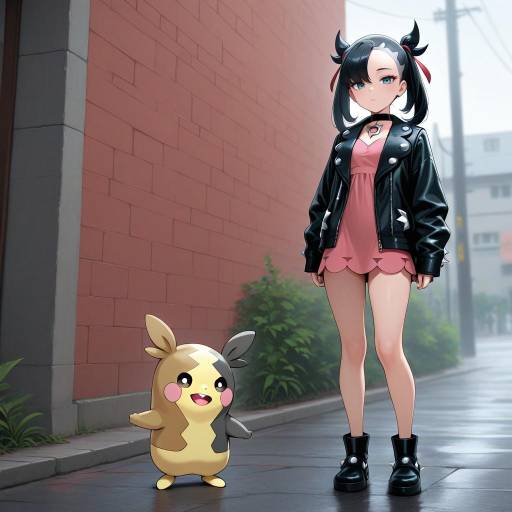 Stylish Morpeko with Twintails in Nature