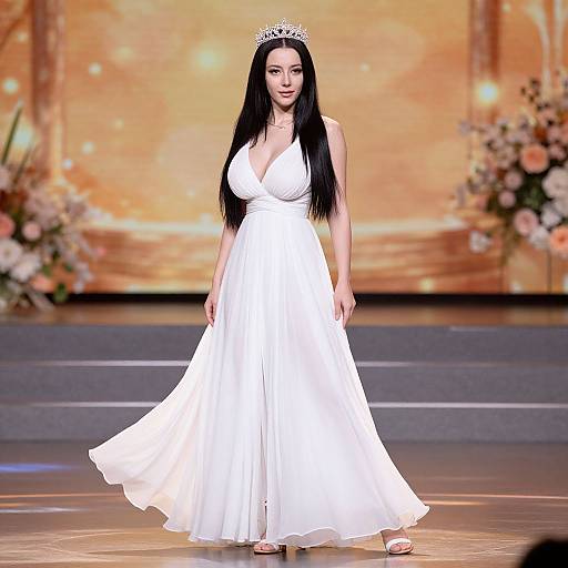 Elegant Woman on Grand Stage