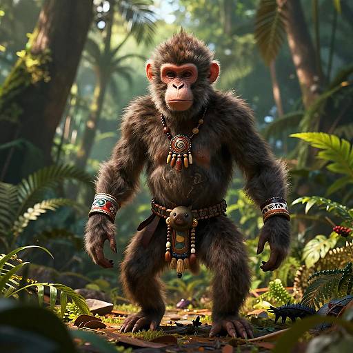 Tribal Monkey-Pig Hybrid Warrior