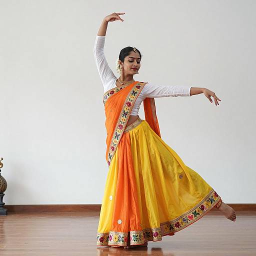 Elegant Indian Dance Costume Photography